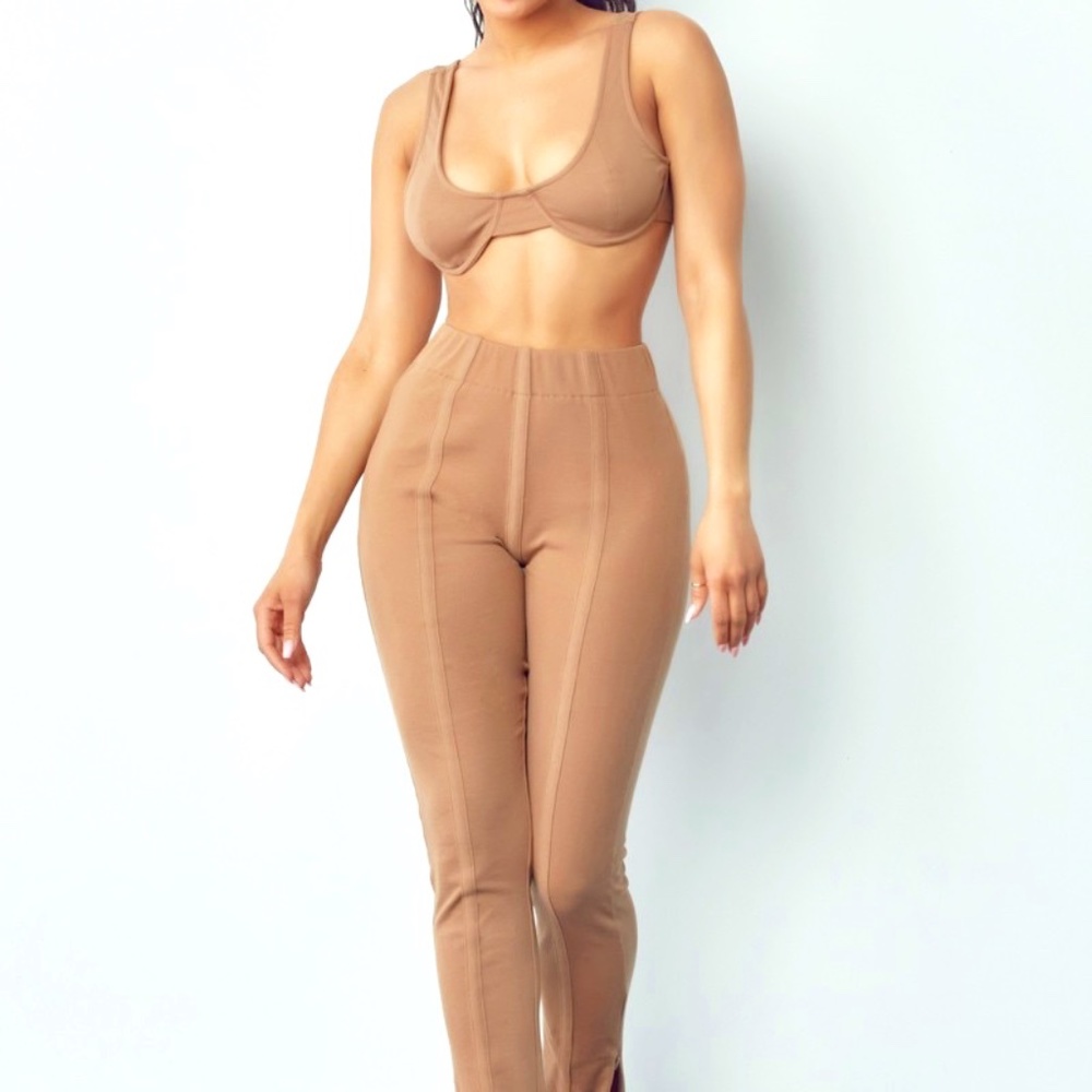 Rib Bra Top and Leggings Set